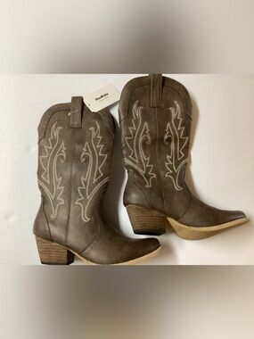HISEA Rollda Cowboy Boots for Women/ size: 8.5/ color: dark brown